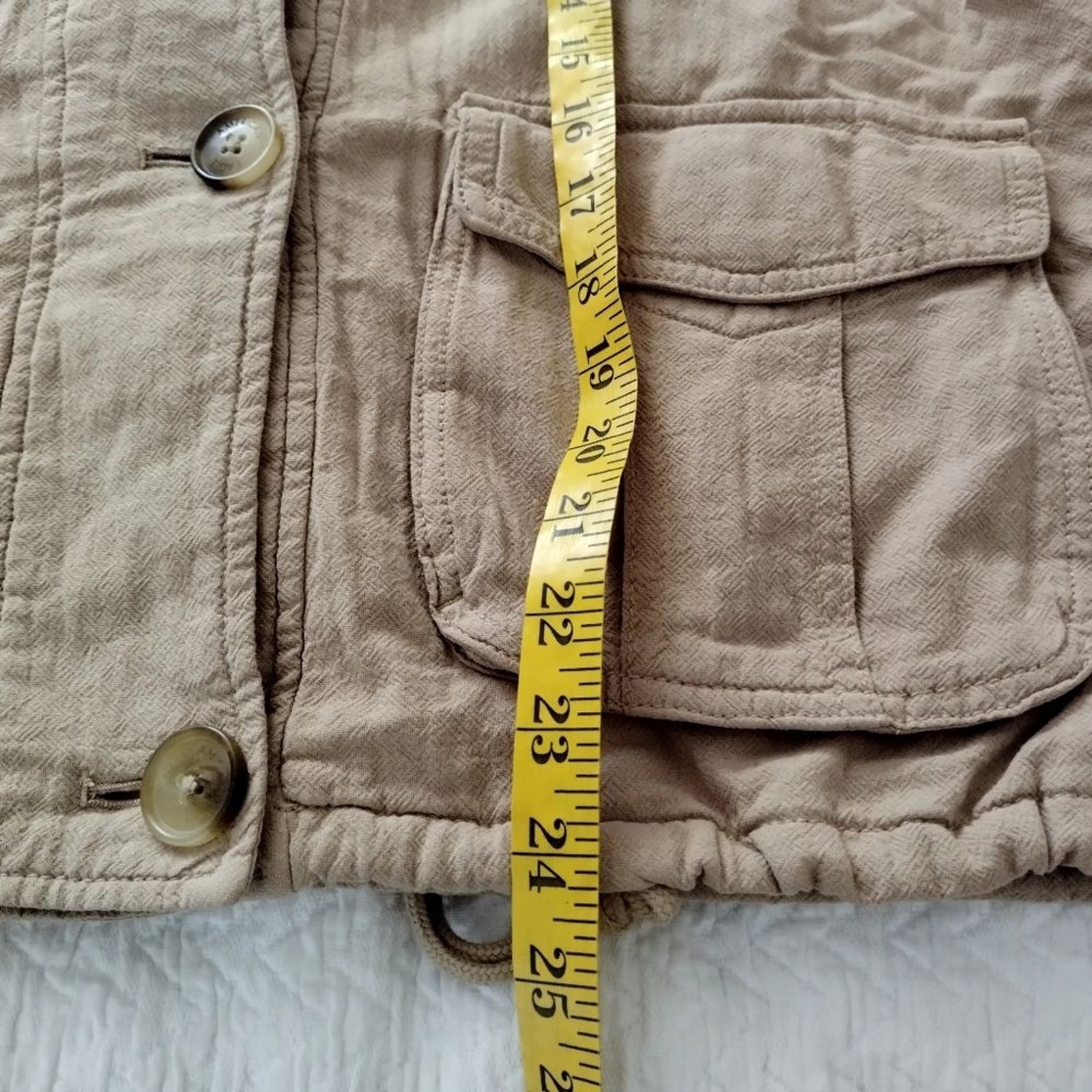 American Eagle Spec Button Down Drawstring Shaket… - image 9