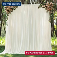 10x10ft Wrinkle Free Ivory Backdrop Curtain for Parties Soft Fabric Drapes Weddi
