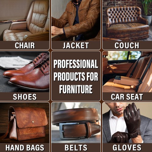 Braunes Leder Reparaturset für Sofa Schuhe Jacke Handtasche repariert Kratzer Risse Risse USA - Bild 7 von 7