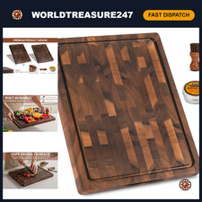Solid Wood End Grain Walnut Cutting Board 17"x13"x1" - Kitchen Essential, Durabl