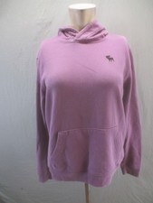 Abercrombie Size 15/16 Girls Purple Cotton Blend Fleece Shell Pockets Hoodie 033