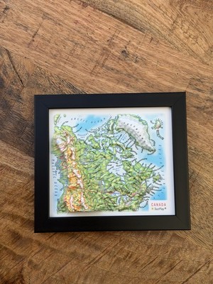 Canada   3D Topographical Raised Relief Map Framed Wall Art Travel Gift
