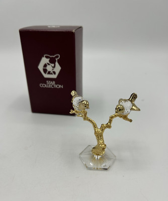 Rare Vintage STAR CRYSTAL PAIR OF SPARROWS 66-108