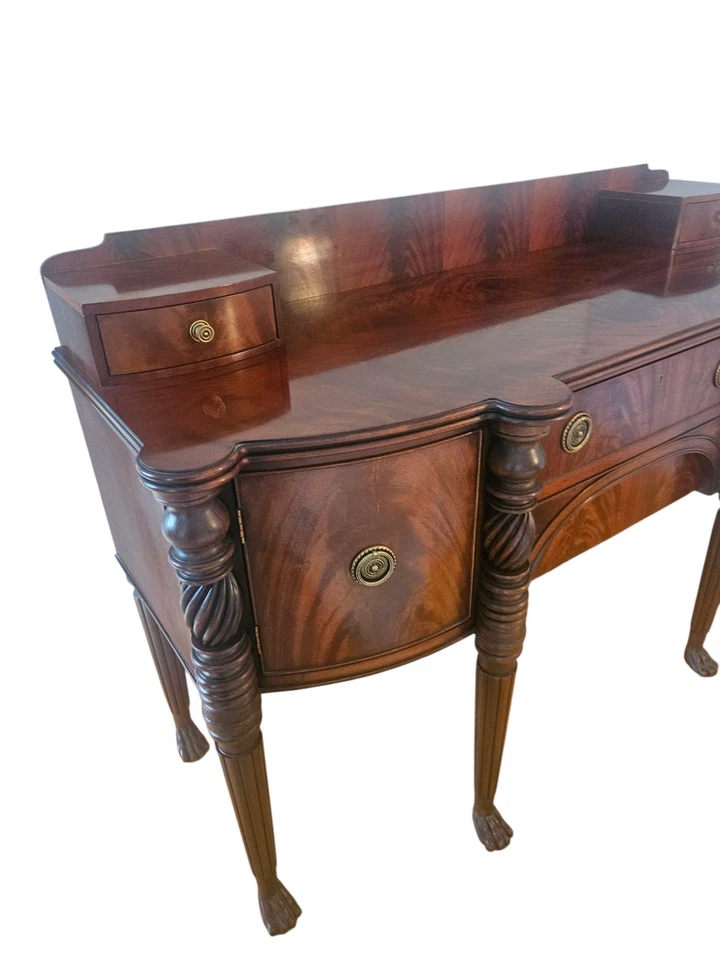 Aparador Henredon Flame Caoba Buffet Credenza Hepplewhite Paw Foot Huntboard Foto 4 de 4