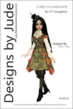 Like Clockwork Doll Clothes Sewing Pattern for 17" Evangeline Ghastly Tonner