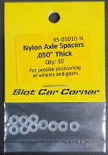 Slot Car Corner XS-05010-N Axle Spacers .050" Thick 10 Nylon 1:32 Slot Car Part