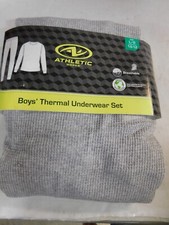 Athletic Works Boys Thermal Waffle Underwear Set-Gray-Large 10/12-NWT