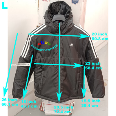 ADIDAS ESSENTIALS INSULATED HOODED JACKET GH4601 BLACK MENS SIZE M