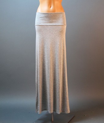 On Sale HEATHER GRAY MULTI FOLD WAIST FLARED RAYON KNIT FULL LENGTH MAXI LONG SKIRT L On Sale HEATHER GRAY MULTI FOLD WAIST FLARED RAYON KNIT FULL LENGTH MAXI LONG SKIRT L