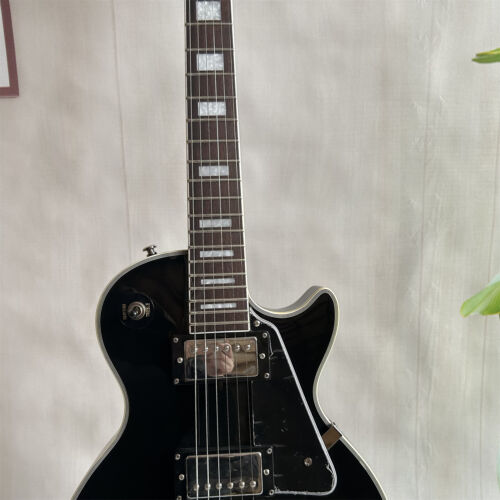 Guitarra Eléctrica Personalizada LP Cuerpo Sólido Cuerpo Negro Brillante Cromo Herrajes 6 Cuerdas - Imagen 7 de 13