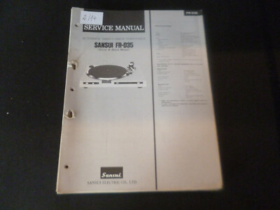 Original Service Manual Schaltplan Sansui FR-D35