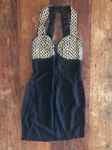 VTG 80s Gunne Sax Jessica McClintock sequin club little black dress wiggle look - Picture 2 of 9