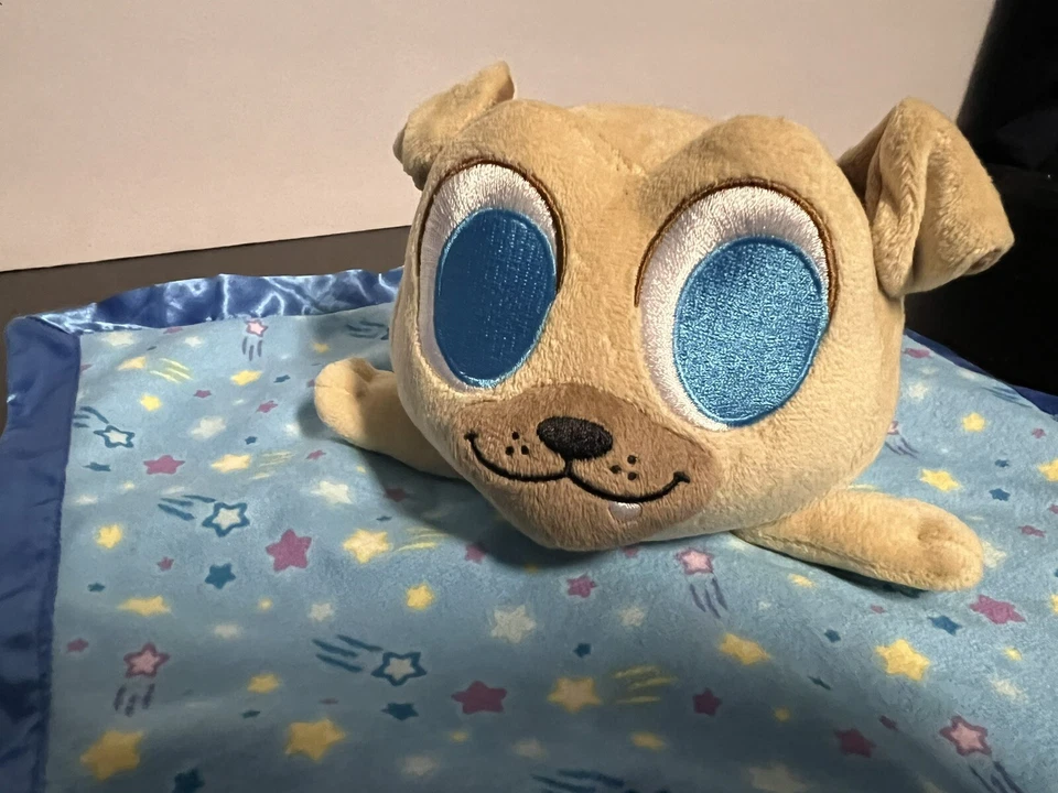 Disney Cachorro Perro Amigos Bingo y Rolly Lovey Peluche Manta de Seguridad Sonajero Satinado Foto 3 de 4