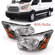 For 2014-2024 Ford Transit 150 250 350 Headlight w/Bulbs Left&Right Pair Side