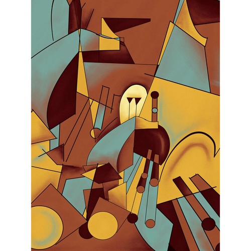Cubism Message Painting Digital Graphic Abstract Cubism Cubist Ce Unframed Wall Art ...