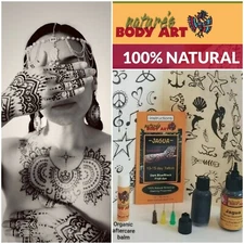 Black Jagua Temporary Tattoo gel 60ml  Full Kit- Ready to Use (no mixing) USA