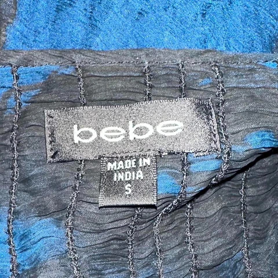 Vestido midi vintage Bebe Y2K talla pequeña negro azul hada asimétrico Foto 4 de 4