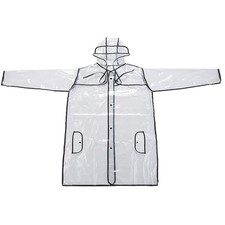 Transparent Raincoat Clear Poncho Free Size Bordered Electric Car