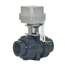DN50 Two Way 2 Inch AC110~230V PVC Motorized Ball Valve,With indicato