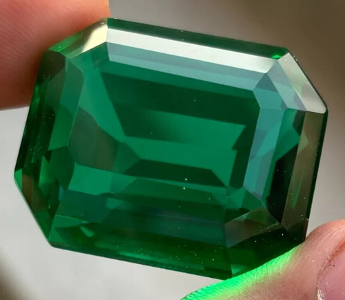 AAA+ Large Green Colombian Emerald 123.8 Ct. Loose Gemstone Emerald Cut for Gift - Picture 7 of 12
