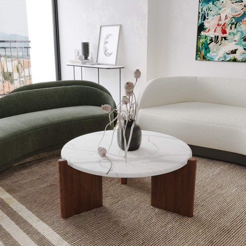 Scandinavian, Modern, Minimalist Marble Sormio Coffee Table - Bild 4 von 14