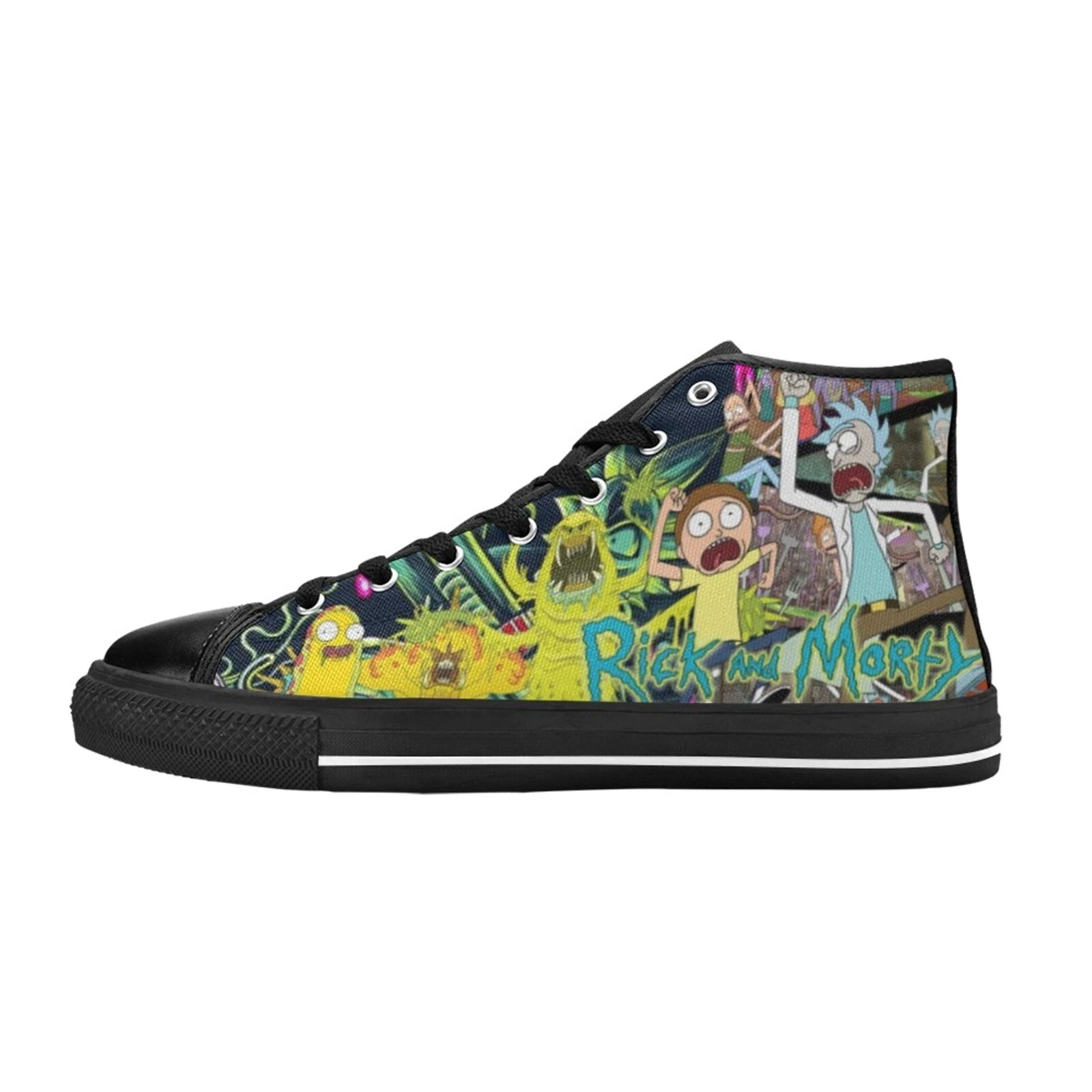 Rick and Rickandmorty Sneakers High Top Canvas Shoes, Rick and Rickandmorty Shoes