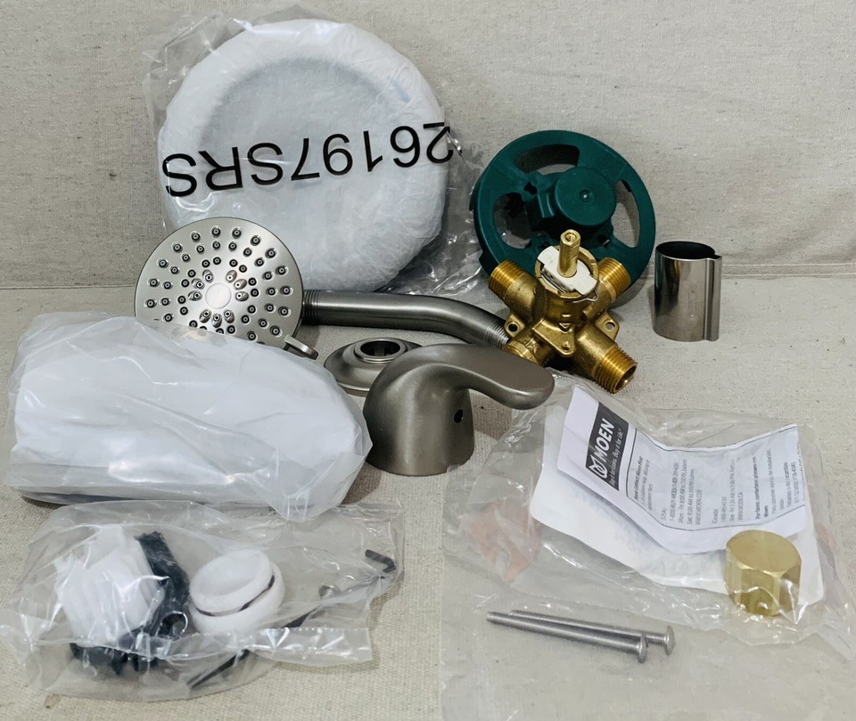 MOEN Adler SingleHandle 4Spray Tub and Shower Faucet Brushed Nickel