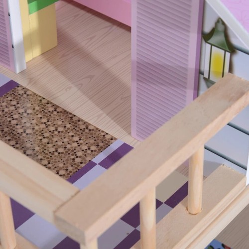 Casa delle Bambole per Bambini 3+ Anni in Legno di Pino e MDF a 4 Piani con... - Foto 7 di 9