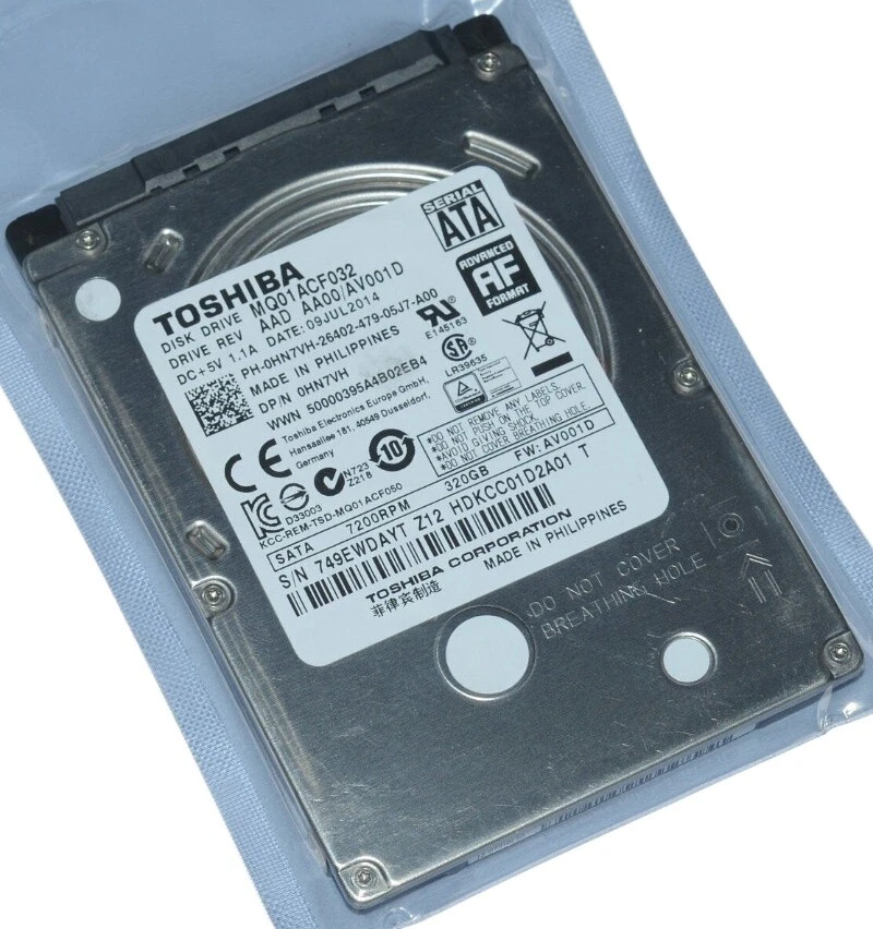 Toshiba 320GB 7200RPM 2,5" SATA Laptop Festplatte MQ01ACF032 Thin HDD 7MM - Image 3 of 4