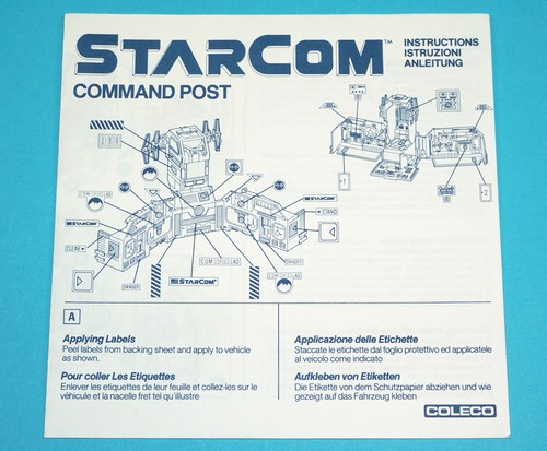 STARCOM ORIGINAL INSTRUCTIONS COMMAND POST EURO 1980s COLECO