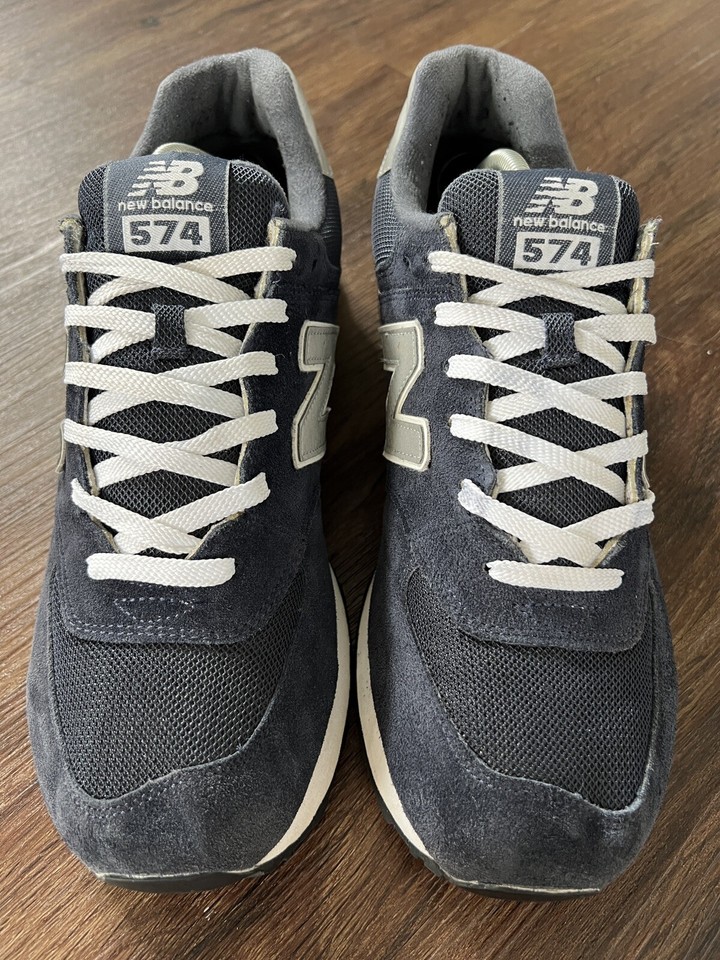 NEW BALANCE 574 Mens Running Gym Trainers, Navy Blue/White Size 11 eBay