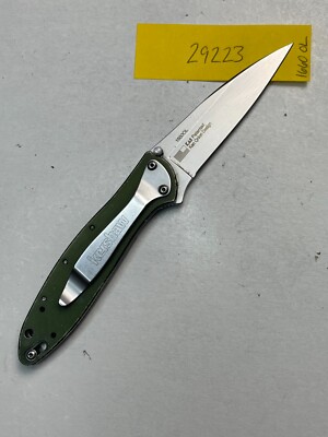 Kershaw 1660OL Leek Pocket Knife - Olive Green Assisted Opening