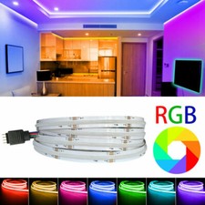 COB RGB LED Strip Light 840LED DC 24V 12V Flexible Ribbon RGB Tape TV Backlight