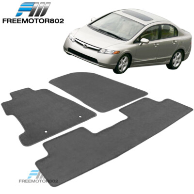 Fit For 06-11 Honda Civic Black Nylon Floor Mats Carpet Front