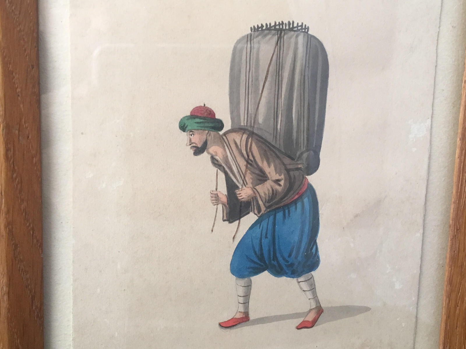 Watercolor Drawing Turkish Costume XIX Antique Paint Turkish Painting Middle East 