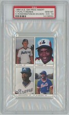 1984 All Star Game Program Insert Tim Raines/Terry Puhl/Mookie Wilson/Claudell