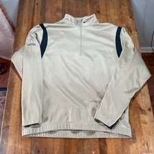 Nike Sweater Mens Large Brown Pullover 1/4 Zip Fleece Casual Golf Therma Fit