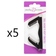 Lot 5 Studio 35 Beauty Folding Lash & Brow Brush Travel Tool Beard Facial Hair
