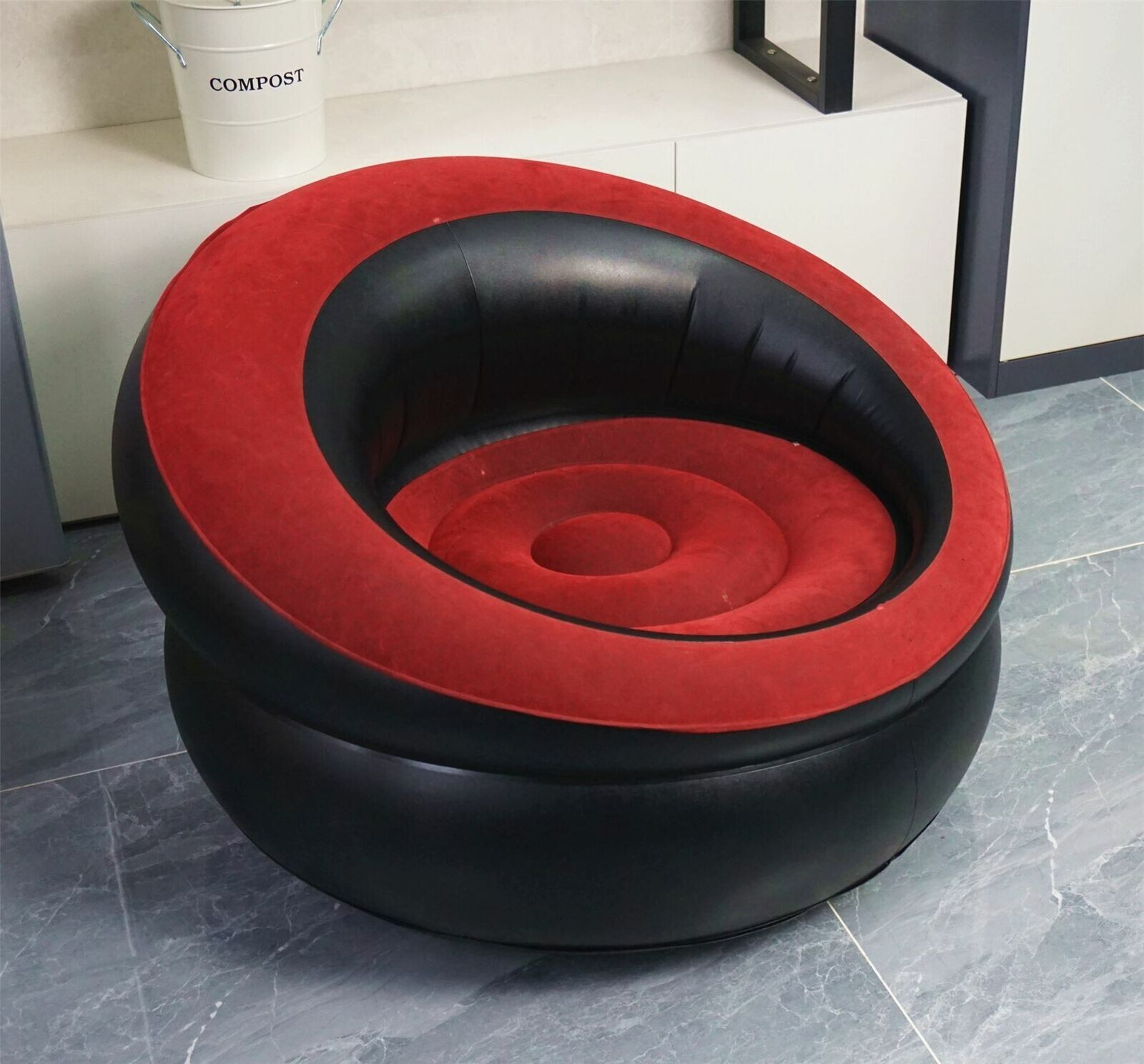 Inflatable Gaming Chair Single Garden Home Outdoor Seat Black Camping ...