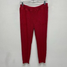 Soma Red Pocket Knit Cozy Pull On SOFT Straight Leg Lounge Sleep Pajama Pants S