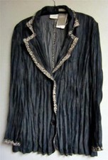 CHICO'S TRUDI ANIMAL TRIM JACKET INK NWT 109 CHICOS SIZE 2 12/14