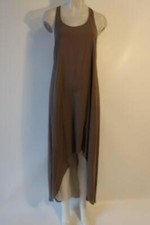 Womens Alice + Olivia Taupe Sleeveless Silk High Low Halter Dress M *