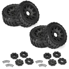 Pro-Line Masher X HP Belted F/R Tires Mounted on Raid 24mm Wheels (4)