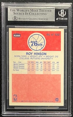 ROY HINSON SIGNED 1986 FLEER 76ERS CARD BECKETT AUTO 510 | eBay