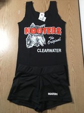 New Womens Hooters Girl Uniform Tank Choose Xs Sm Med or Lrg Shorts Xs or Xxxs
