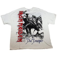 Vintage Iron Maiden Men's All-Over Splatter Trooper White T-Shirt Size XXL