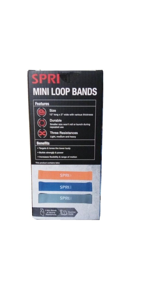 SPRI Mini LOOP BAND 3 Pack Includes Light-Medium-Heavy Resistances | eBay