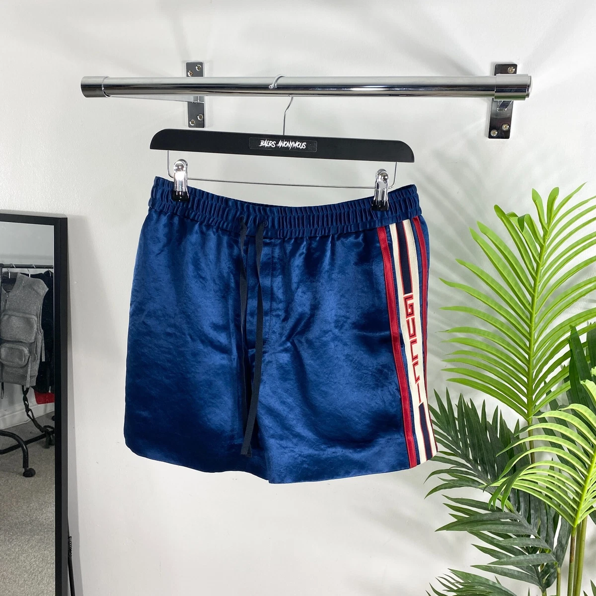 Gucci Acetate Shorts With Stripe In Blue RRP 720 eBay