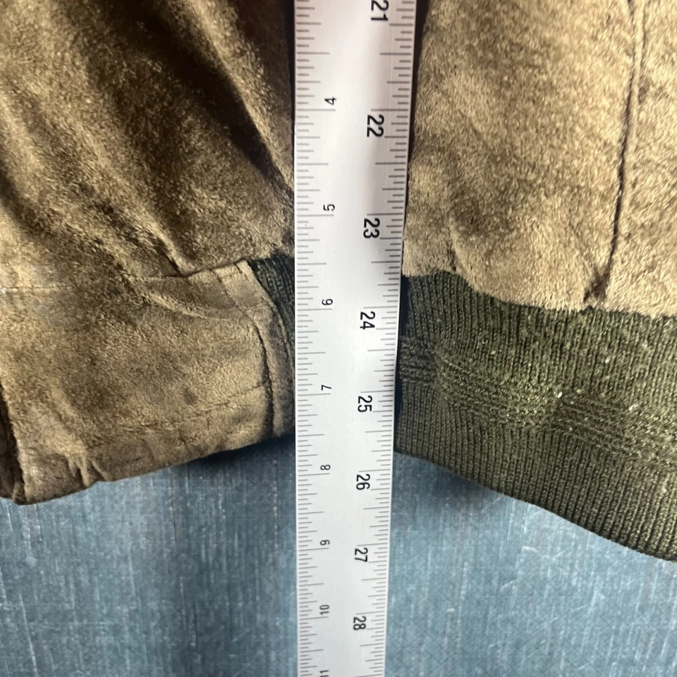 Chaqueta Bomber Hunt Club Para Hombres Talla M Marrón Cuero Bolsillos Forrada Cremallera Completa Foto 4 de 4