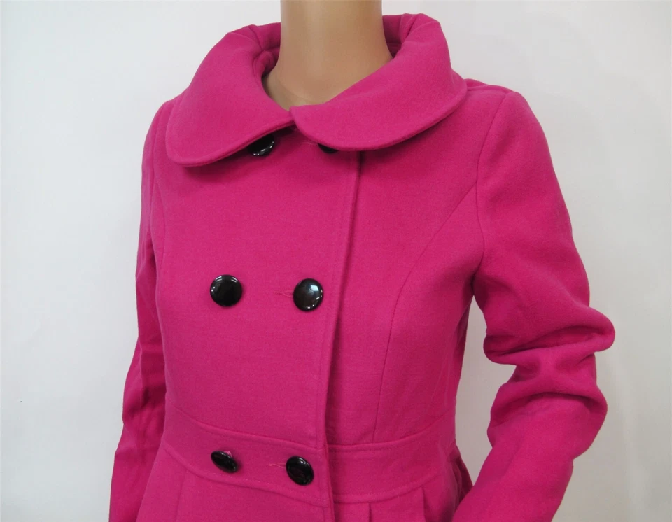 Abrigo para mujer Maple doble botonadura cintura imperio calce ajustado guisante talla XS Foto 2 de 4